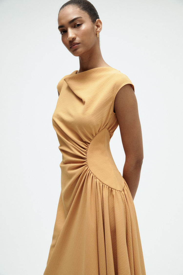 Textured Cowl Neck Gown, dress from Collection Evening by Amsale, Fabric: crepe