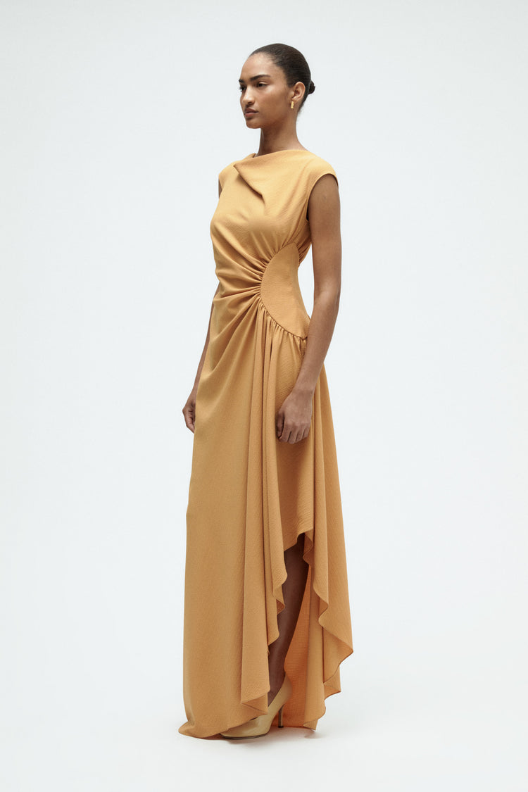 Textured Cowl Neck Gown, dress from Collection Evening by Amsale, Fabric: crepe