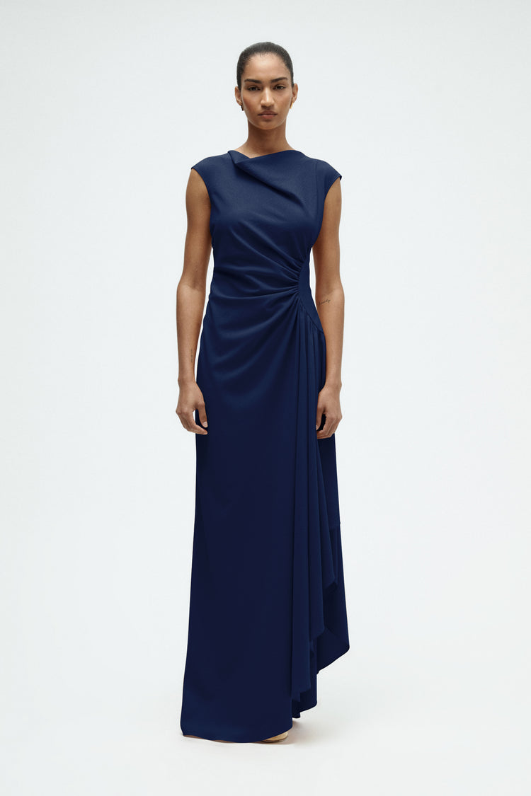 Textured Cowl Neck Gown, dress from Collection Evening by Amsale, Fabric: crepe