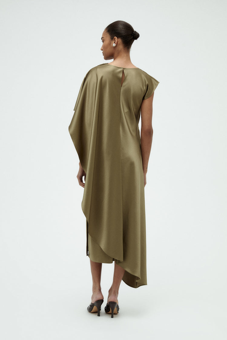 Satin Cape Dress, dress from Collection Evening by Amsale, Fabric: duchess-satin