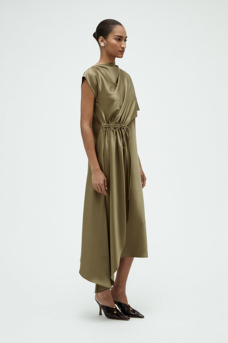 Satin Cape Dress, dress from Collection Evening by Amsale, Fabric: duchess-satin