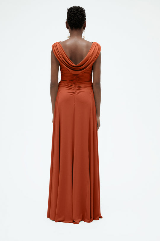 Draped Cowl Jersey Dress - alternate view