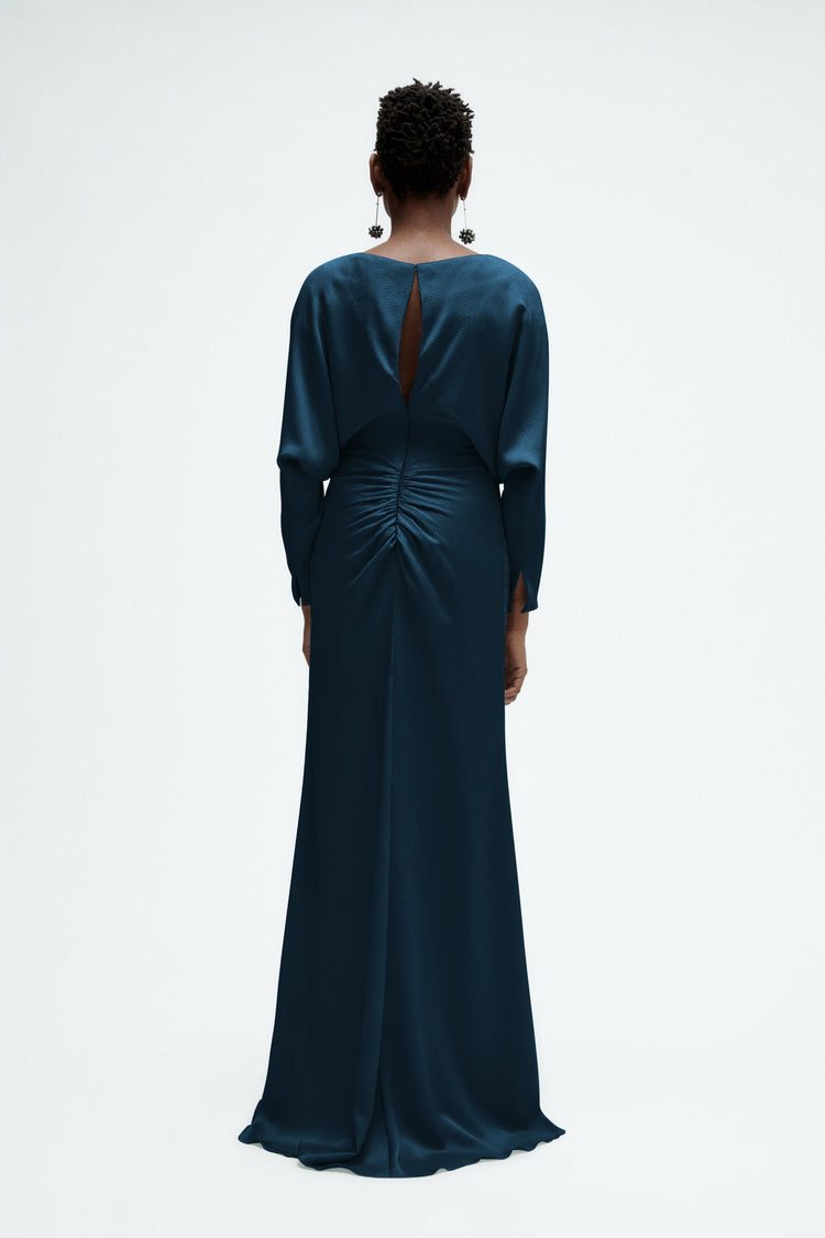 Hammered Satin Dolman Sleeve Gown, dress from Collection Evening by Amsale, Fabric: hammered-satin
