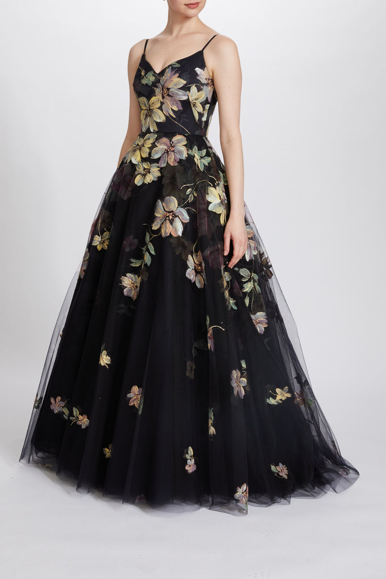 P585 - Black-Multi, dress by color from Collection Evening by Amsale