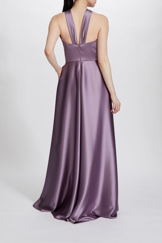 P615S - Fluid Satin Halter Gown, $895, dress from Collection Evening by Amsale, Fabric: fluid-satin