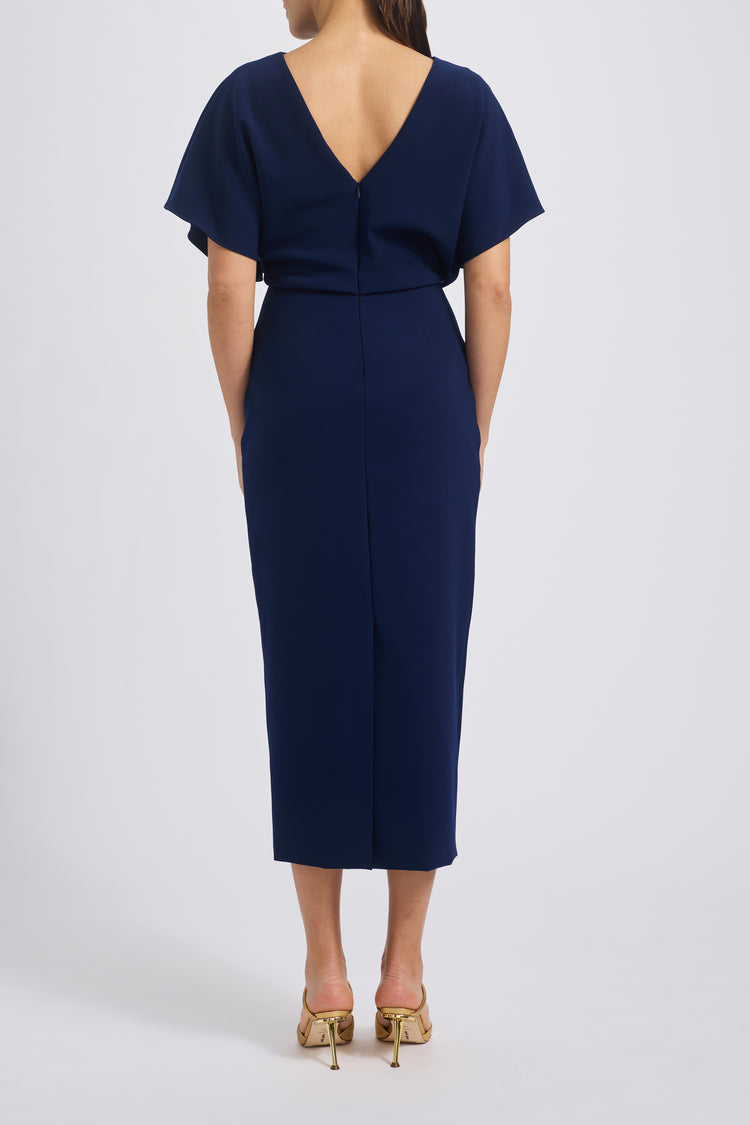 Draped Bias Midi Dress, dress from Collection Evening by Amsale, Fabric: crepe