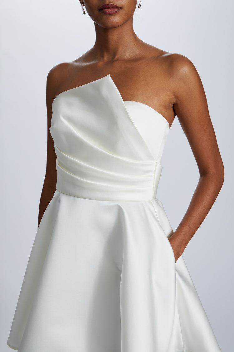 Image number 1: Duchess Satin Mini Dress, view 2