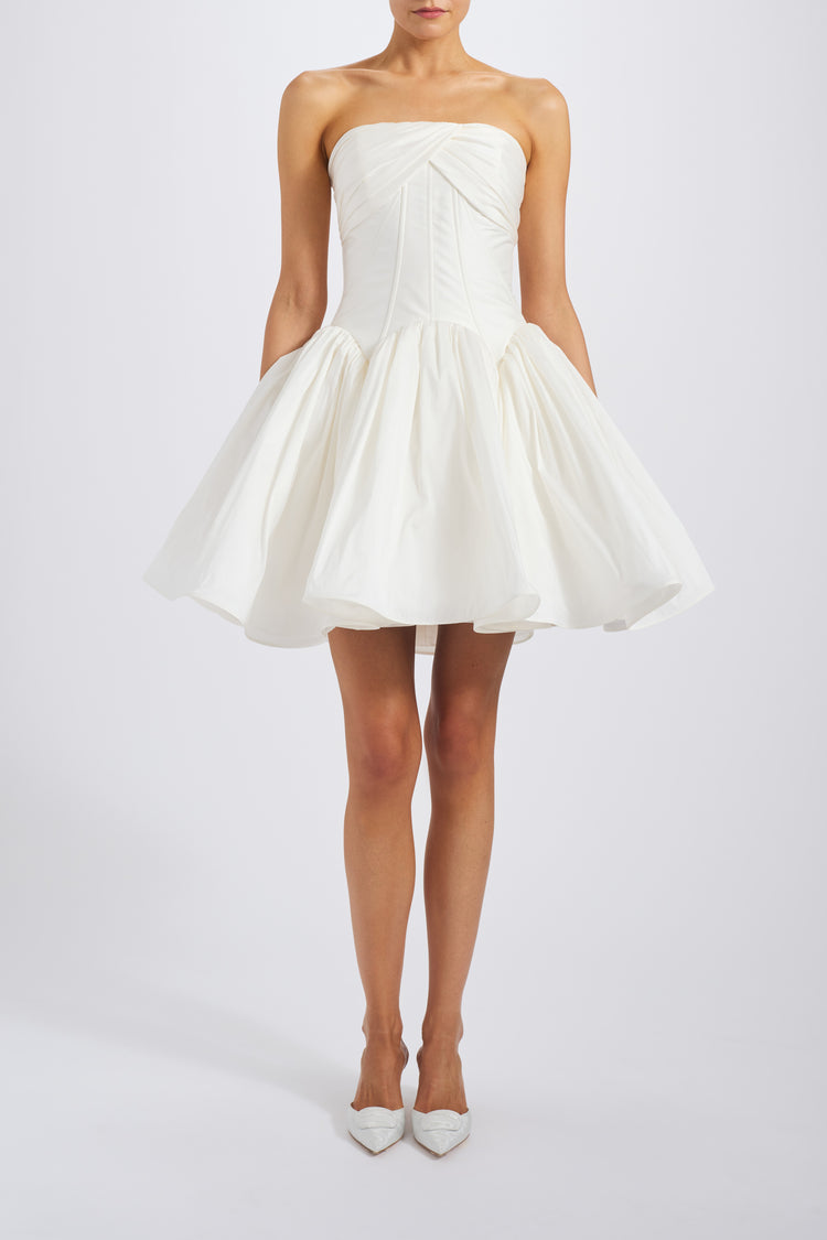 Image number 0: Taffeta Drop-Waist Dress, front view