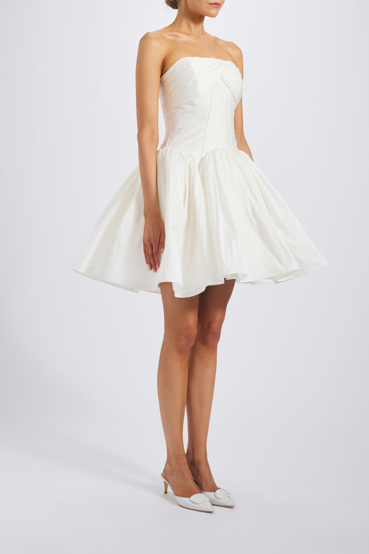 Image number 4: Taffeta Drop-Waist Dress, side view