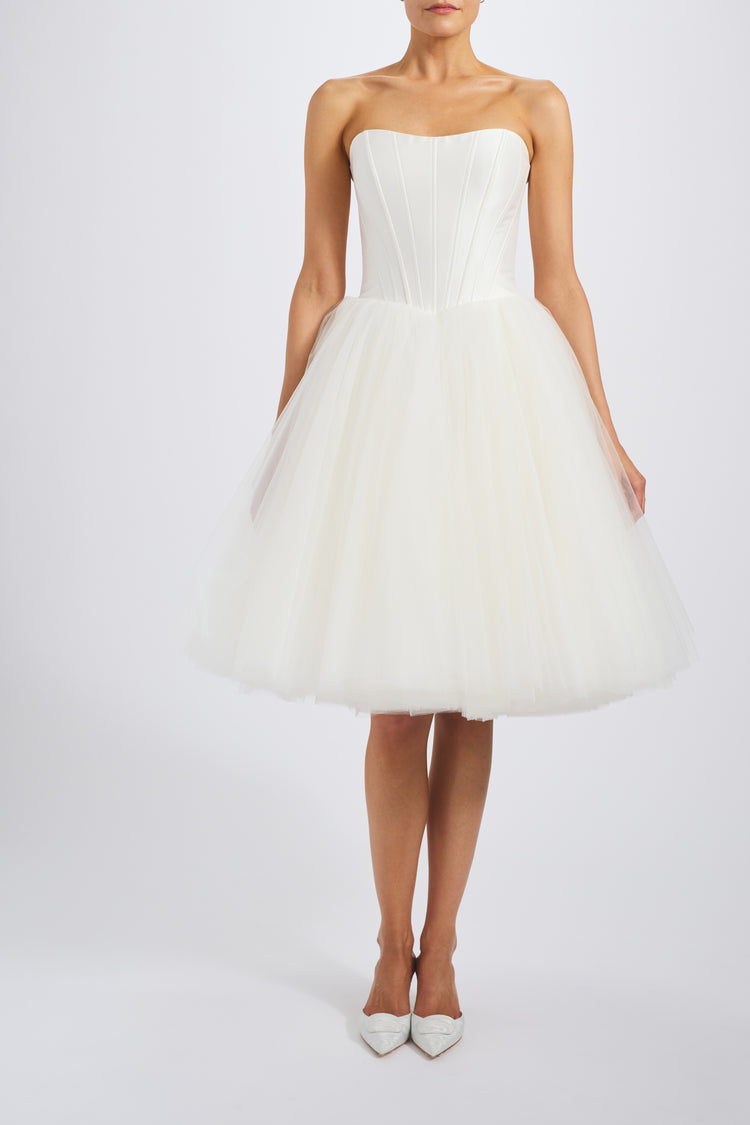 Image number 0: Drop-Waist Corset Dress, front view