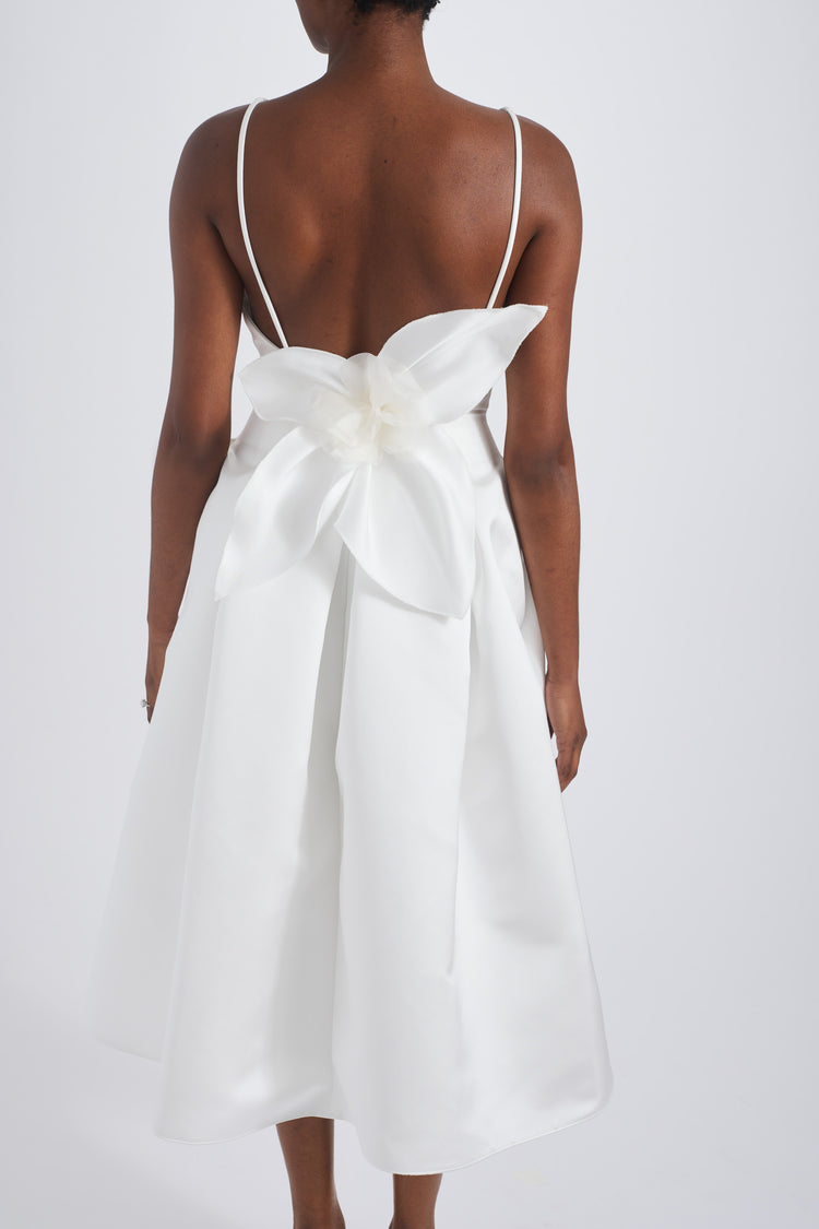 Image number 3: Duchess Satin Flower Dress, detail view
