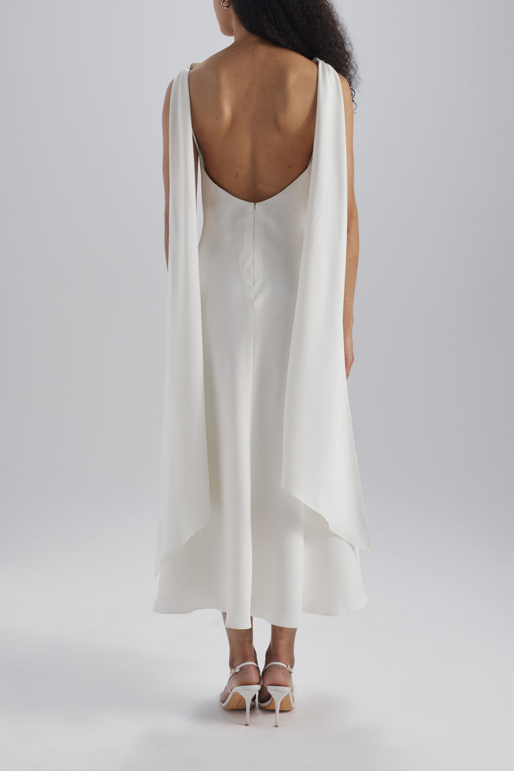 Image number 0: Bias Cut Scarf Dress, back view