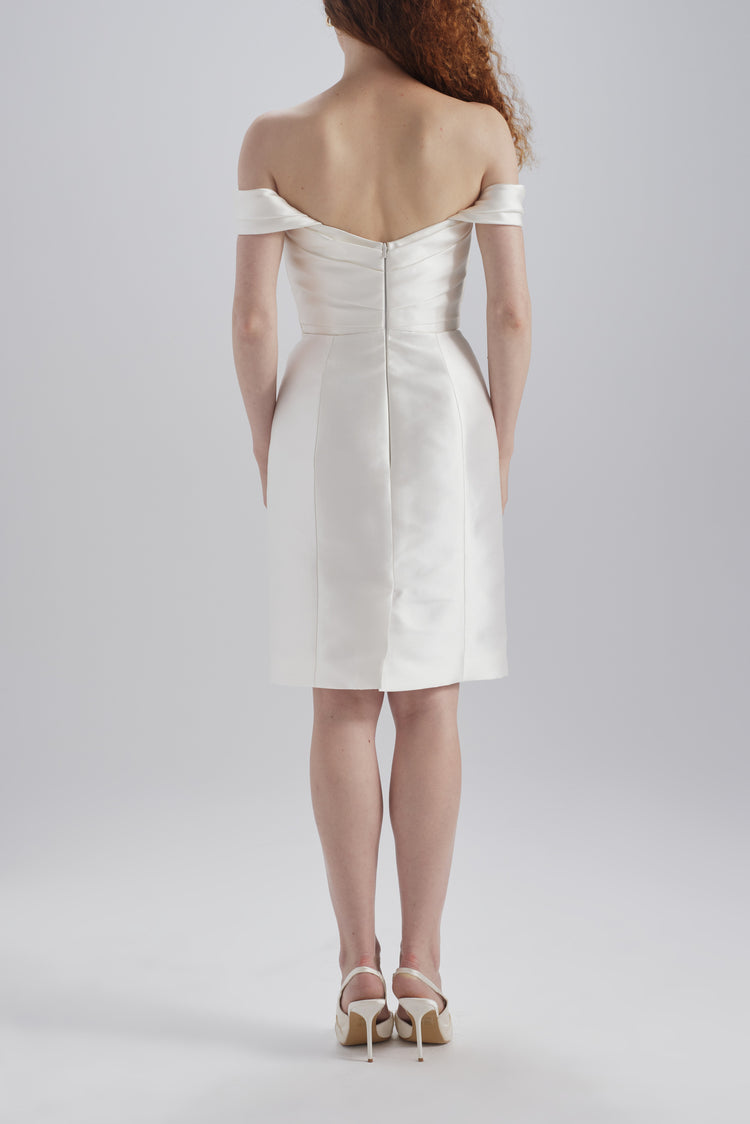 Image number 3: Mikado Draped Shoulder Dress, back view