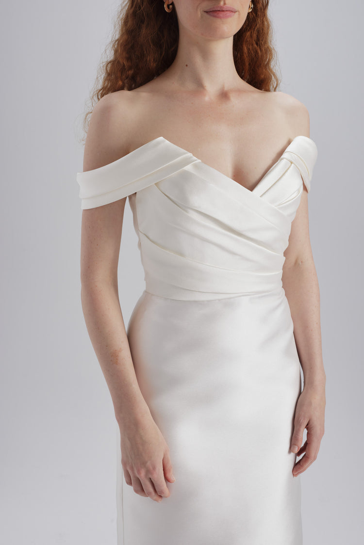 Image number 4: Mikado Draped Shoulder Dress, view 5