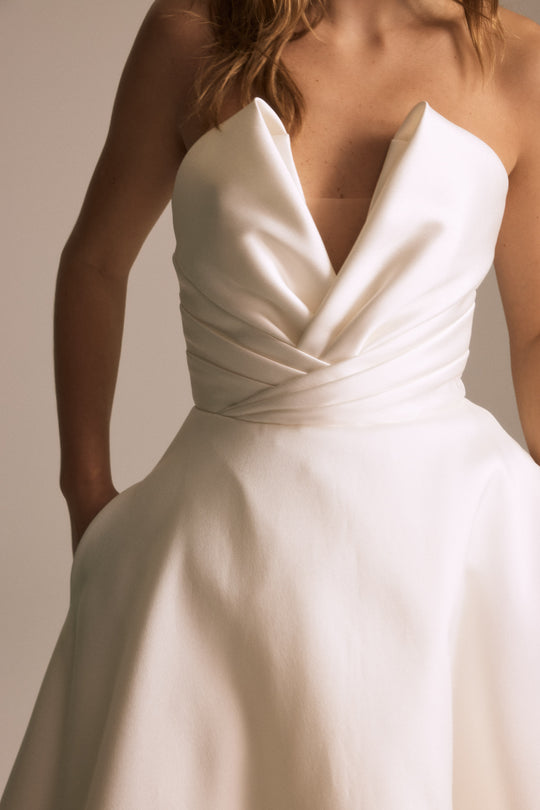 Bristol, $3,995, dress from Collection Bridal by Nouvelle Amsale, Fabric: mikado