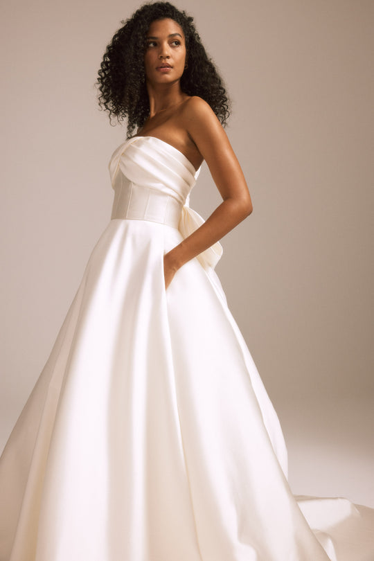 Davina, $3,295, dress from Collection Bridal by Nouvelle Amsale, Fabric: mikado
