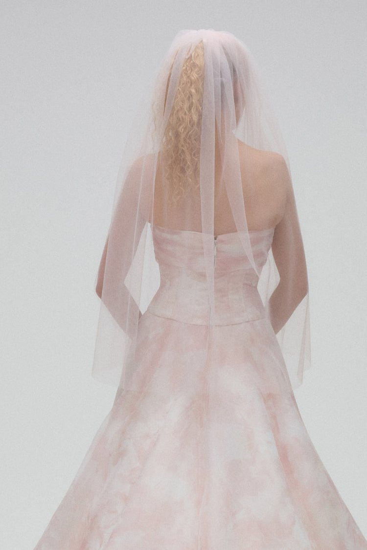 Image number 1: Blush Baby Veil, back view
