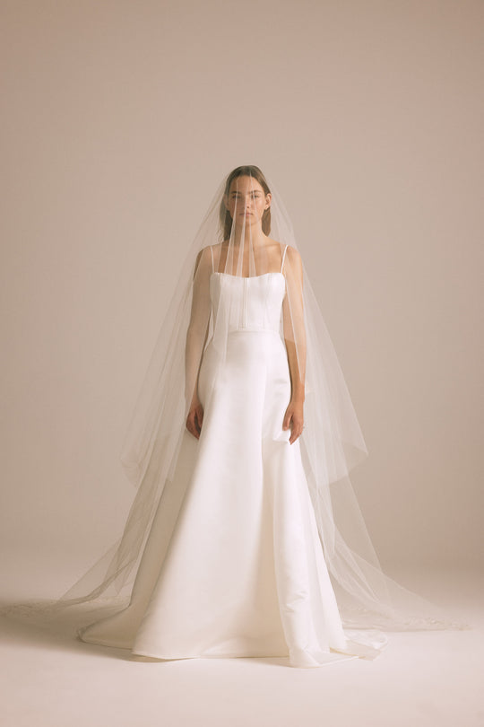 R446V - Floral Cathedral Butterfly Veil, $595, accessory from Collection Accessories by Nouvelle Amsale