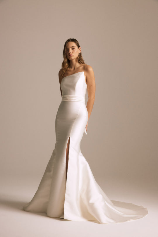 Wes, $2,750, dress from Collection Bridal by Nouvelle Amsale, Fabric: mikado