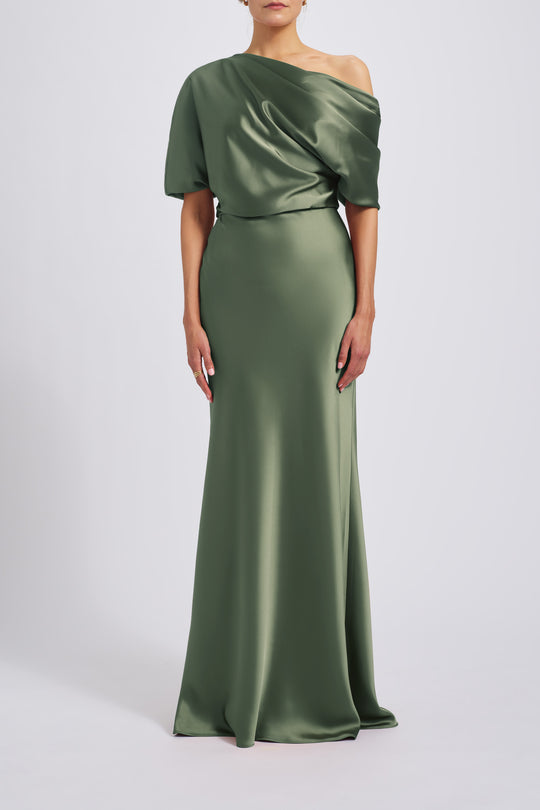 The Slouch Dress, $295, dress from Collection Evening by Amsale, Fabric: fluid-satin