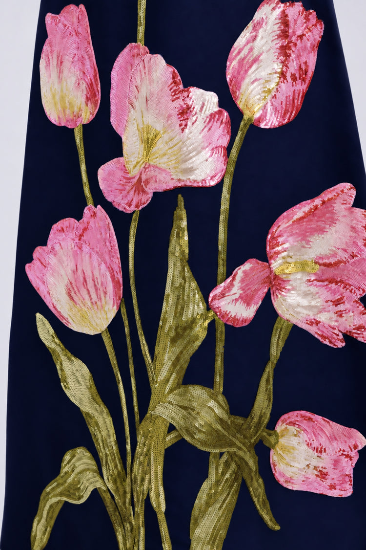 Image number 8: Sequin Appliqué Column Dress, detail view