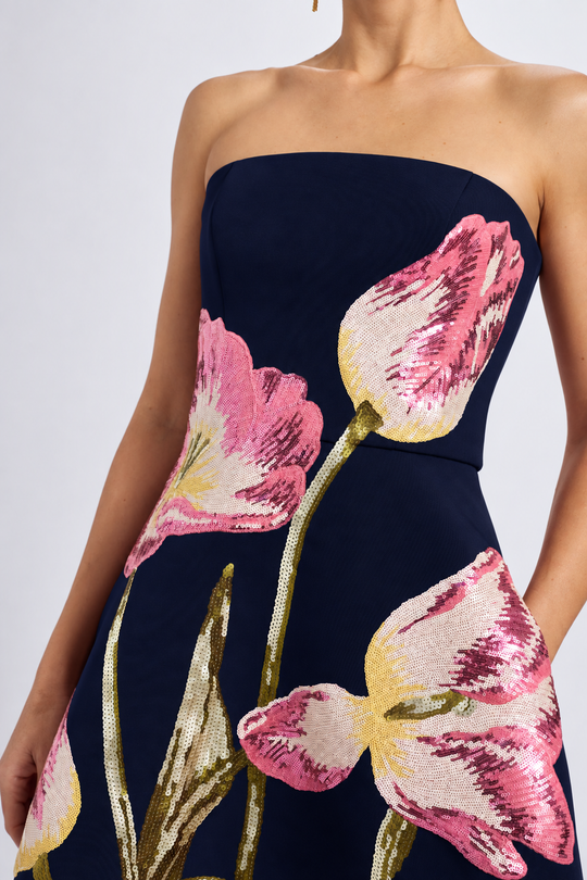 Sequin Appliqué Midi Dress - alternate view
