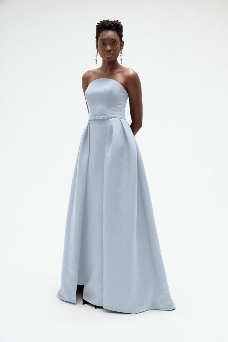 Image number 8: Faille Overskirt Gown in Ice, view 3
