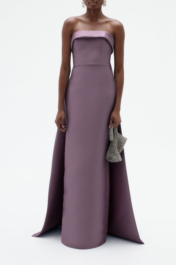 Image number 8: Embellished Column Mikado Gown in Violet, view 1