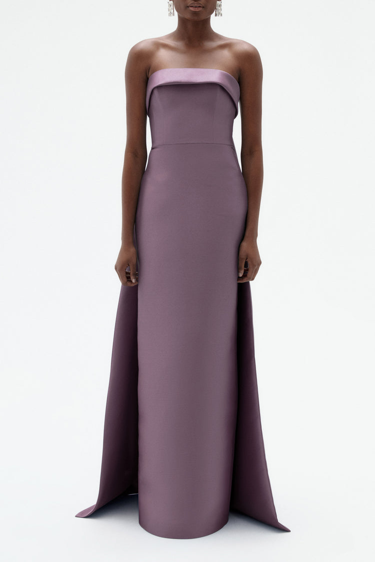 Image number 9: Embellished Column Mikado Gown in Violet, view 2