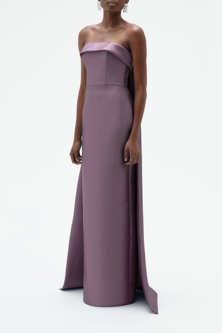 Image number 10: Embellished Column Mikado Gown in Violet, view 3