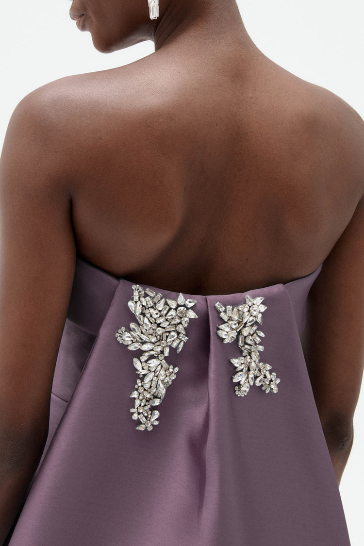 Image number 13: Embellished Column Mikado Gown in Violet, view 6