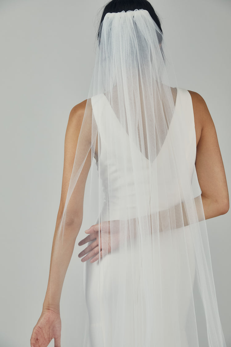 Petal Lace Cathedral Length Veil, accessory from Collection Accessories by Nouvelle Amsale, Fabric: tulle