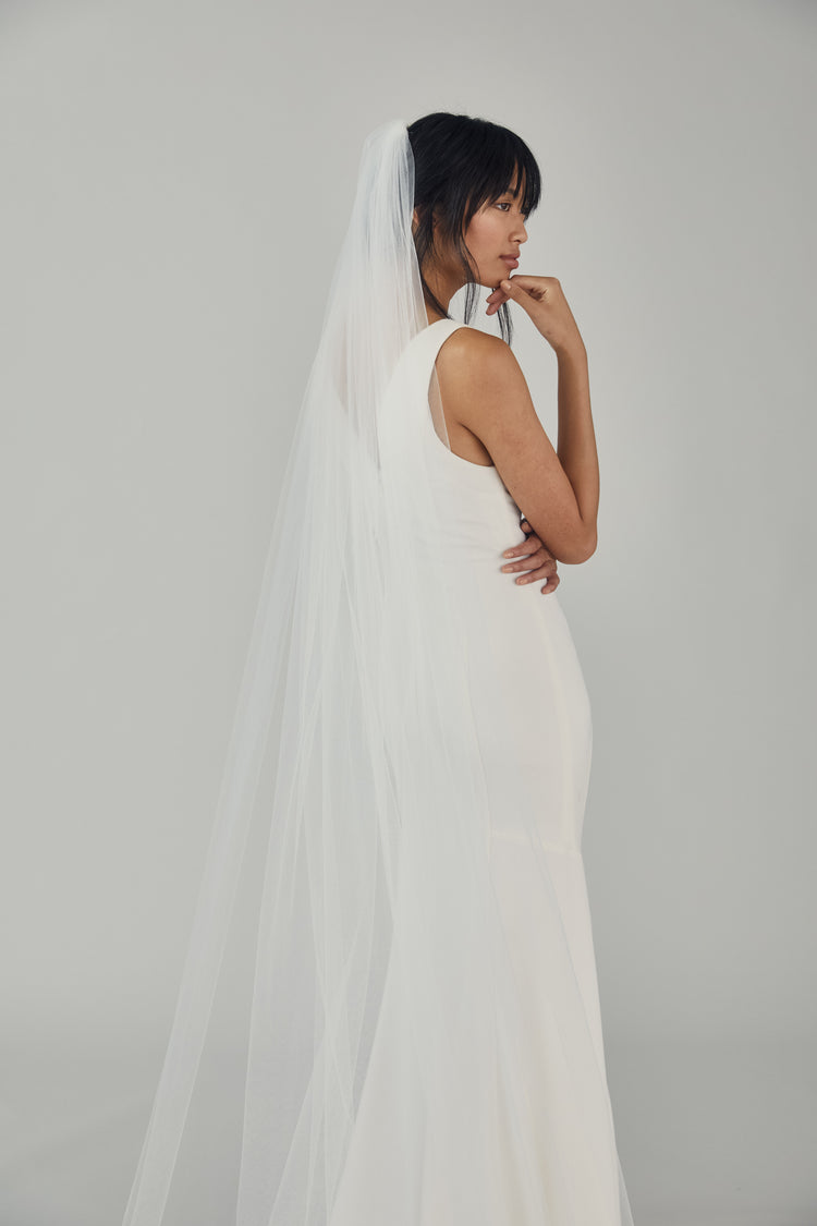 Cathedral Length Veil with Sequin Lace Border, accessory from Collection Accessories by Nouvelle Amsale, Fabric: tulle