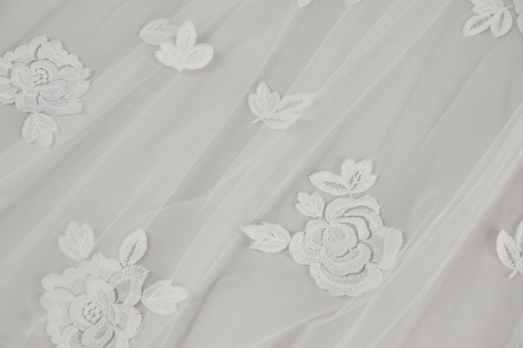Petal Lace Cathedral Length Veil, accessory from Collection Accessories by Nouvelle Amsale, Fabric: tulle