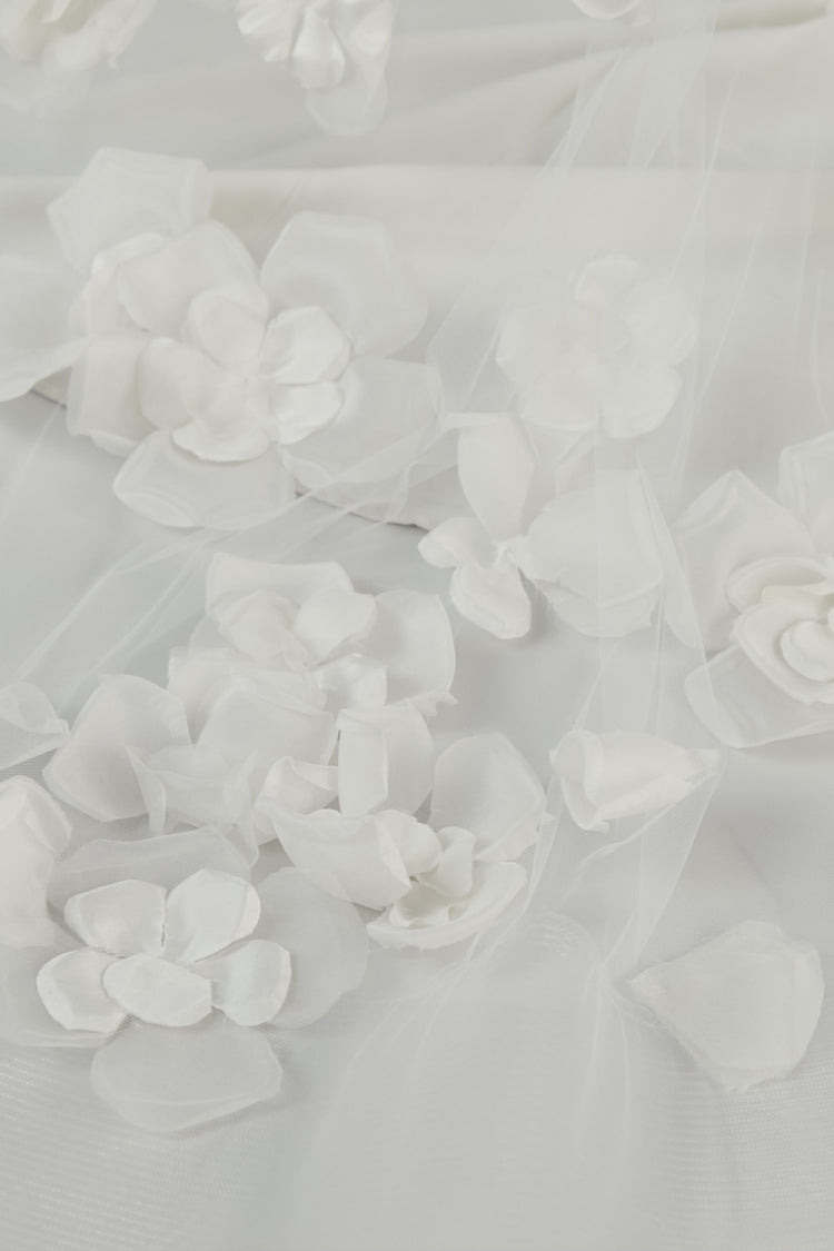 Cathedral Length Veil with Petals, accessory from Collection Accessories by Amsale, Fabric: tulle