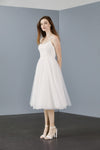 LW176 - Lace back tea length dress - Ivory, dress by color from Collection Little White Dress by Amsale