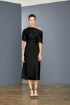 P391S - Draped Bodice Dress - Black, dress by color from Collection Evening by Amsale