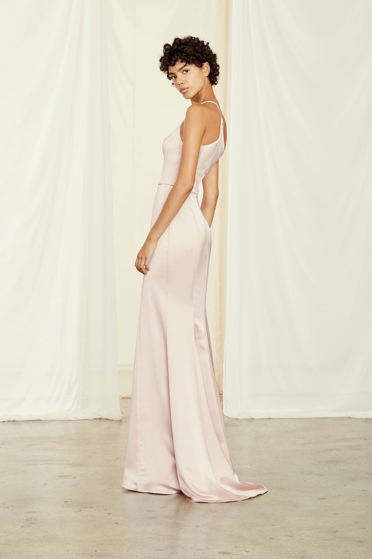 Everly, dress from Collection Bridesmaids by Amsale, Fabric: fluid-satin