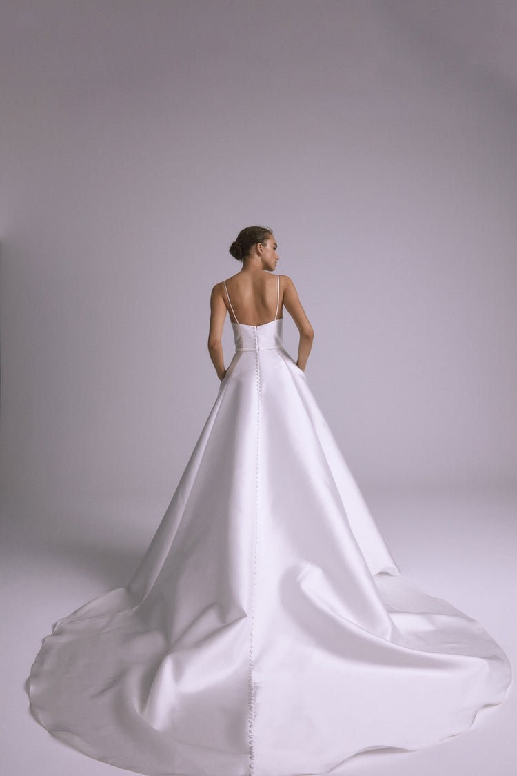 Baker, dress from Collection Bridal by Amsale, Fabric: silk-magnolia