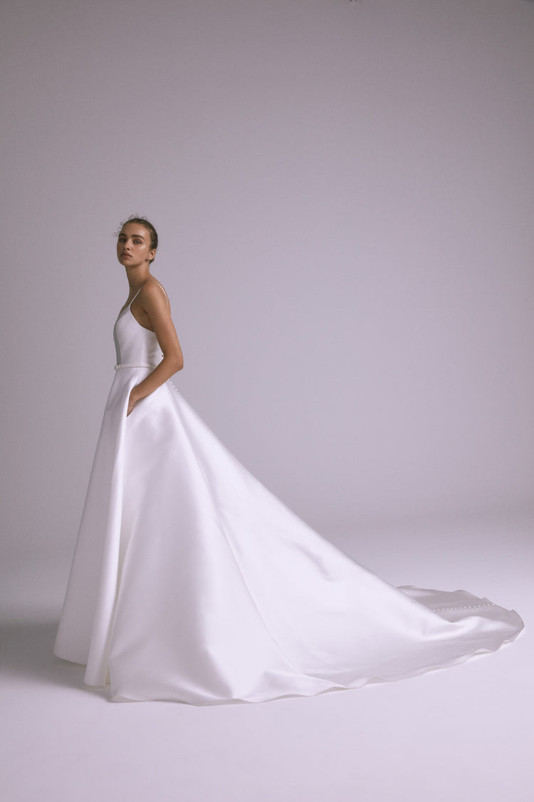 Baker, dress from Collection Bridal by Amsale, Fabric: silk-magnolia