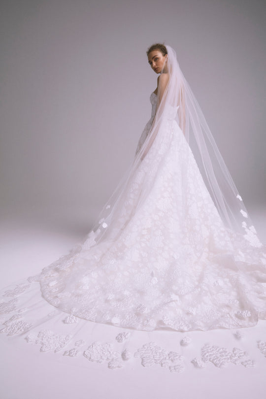 AVA805 - Jacquard Cathedral Veil, $990, accessory from Collection Accessories by Amsale
