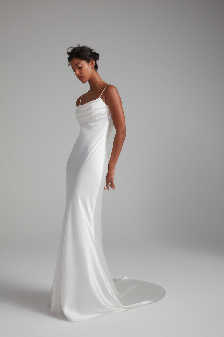 Embry, dress from Collection Bridal by Amsale, Fabric: italian-crepe-back-satin