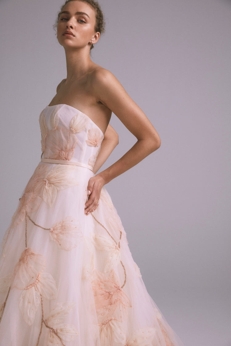 Forest, dress from Collection Bridal by Amsale, Fabric: faille