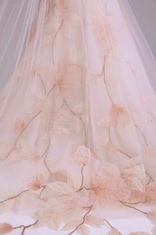 AVM745 - Dip-Dyed Floral Veil, $1,300, accessory from Collection Accessories by Amsale