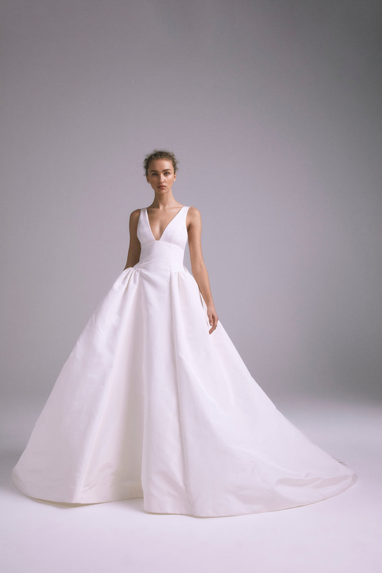 Hendrix, dress from Collection Bridal by Amsale, Fabric: faille