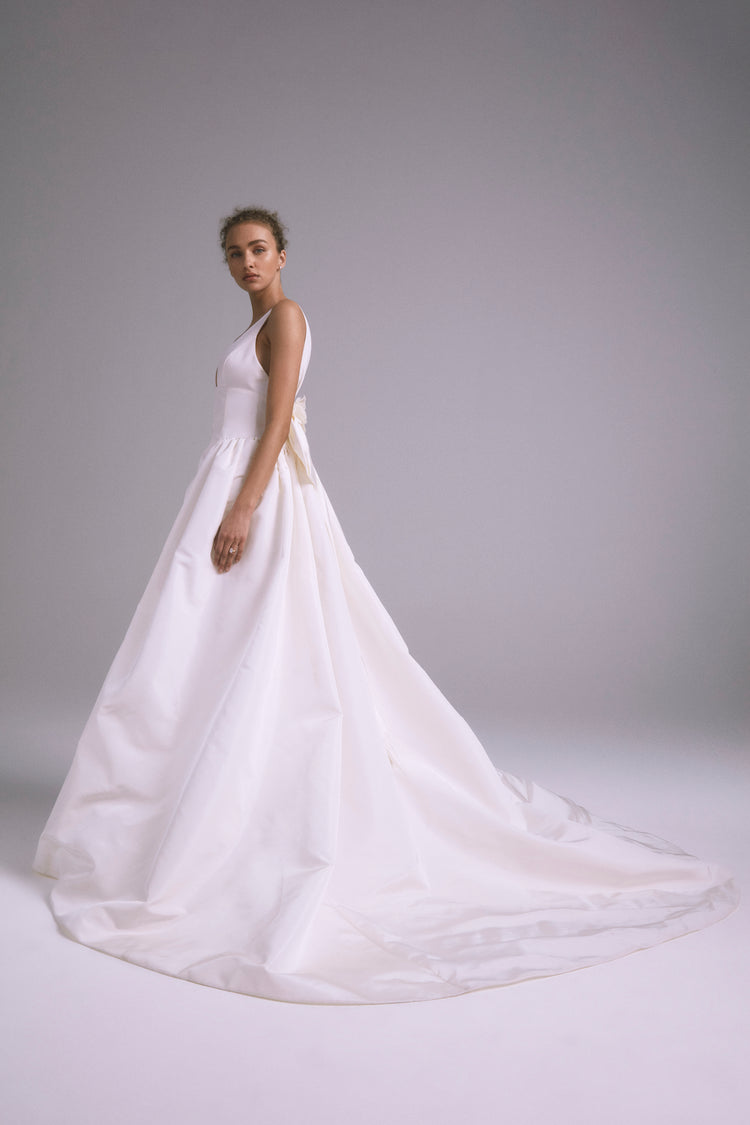 Hendrix, dress from Collection Bridal by Amsale, Fabric: faille