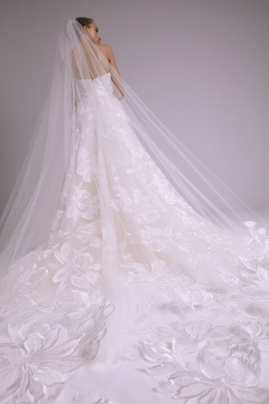 AVA821 - Oversized Floral Veil, $880, accessory from Collection Accessories by Amsale