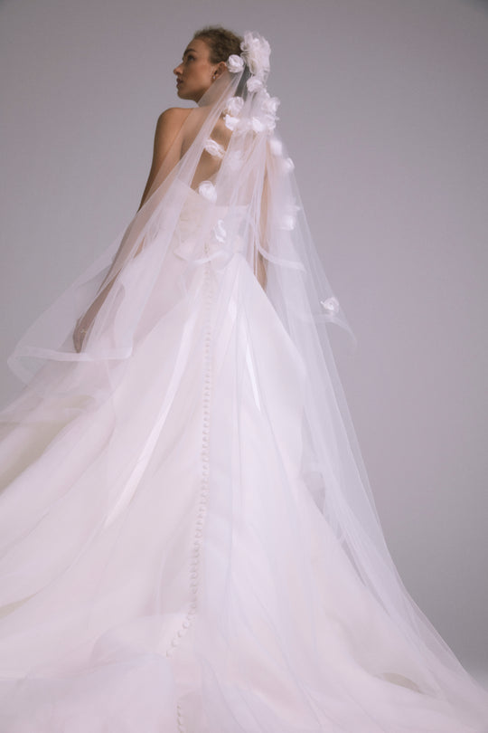 AVM740 - Floral Petals Veil, $880, accessory from Collection Accessories by Amsale