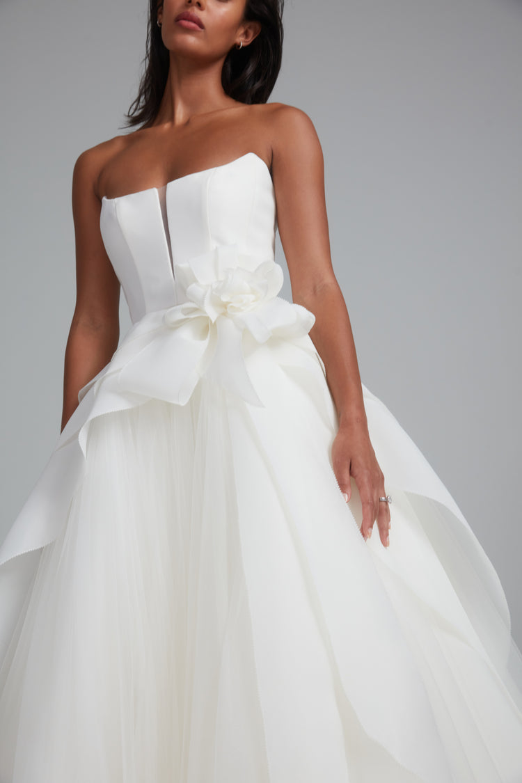 Lowe, dress from Collection Bridal by Amsale, Fabric: gazar-and-tulle