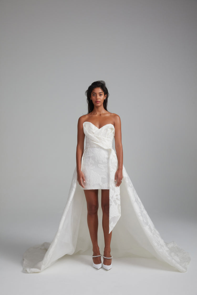 Muriel, dress from Collection Bridal by Amsale, Fabric: organza-floral-jacquard